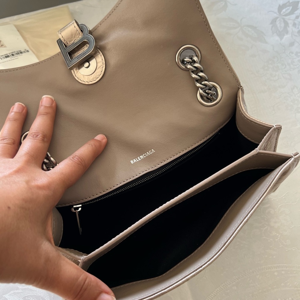 Balenciaga lamb skin Crush Small Chain Bag Metallized Quilted NWB Made In Italy - Picture 7 of 16